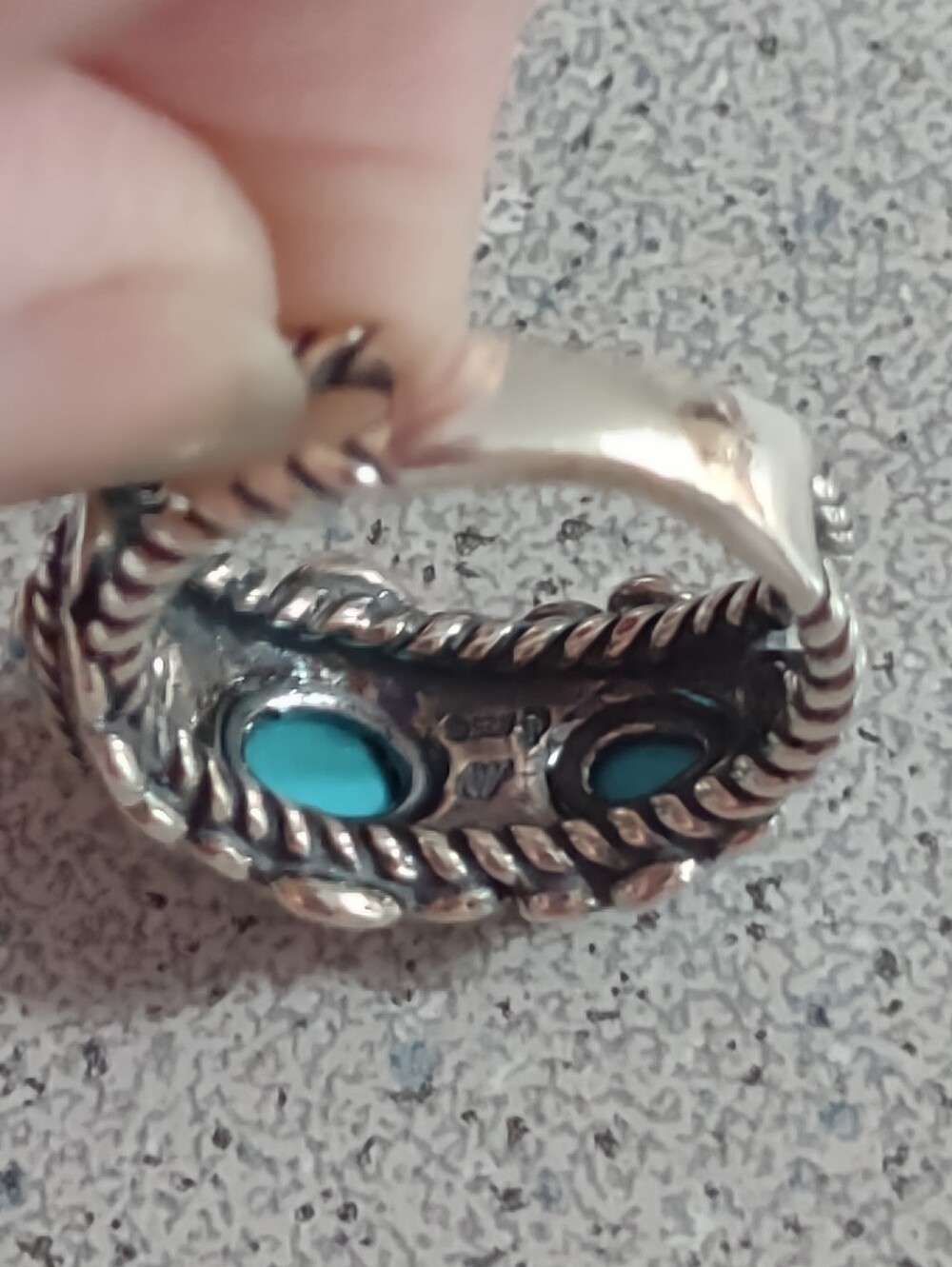 Firm Final Price!*Sterling+Turquoise Ring(7) - Picture 4 of 4